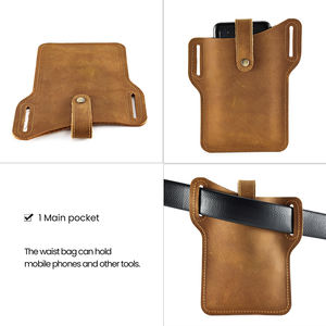 Offre Spéciale <span class=keywords><strong>ceinture</strong></span> en cuir véritable pour hommes Style Vintage support de téléphone en cours d'exécution avec boucle de pochette de <span class=keywords><strong>ceinture</strong></span> - Product Image 5