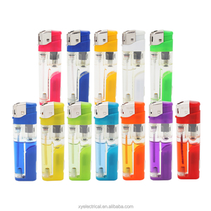 カスタムロゴ入り カラフル燃料ガス プラスチック電子タバコ用ライター LEDライト付き - Product Image 2