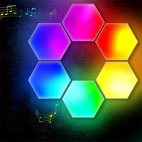 Personalizado LED RGB Hexágono luz colorida LED Hexágono Luces de techo de pared directo de fábrica LED hexagonal iluminación de garaje