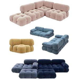 Juego de sofá moderno de lujo Bellini Chesterfield, sofá de tela suave para el hogar, Hotel, cómodo Almacenamiento de esponja incluido para la sala de estar - Product Image 4