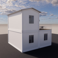 Maisons préfabriquées mobiles, villas conteneurs, maison conteneur préfabriquée à deux étages avec terrasse extérieure
