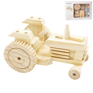 Juego de ensamblaje de coches de ingeniería para niños, modelo 3d, bloques de construcción, camión de descarga, rompecabezas de madera sólida, juguete de pintura DIY para niños - Product Image 3