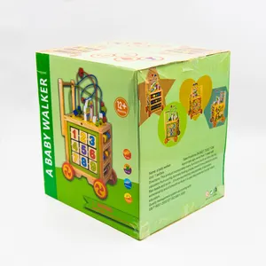 새로운 모델 판매 다기능 어린이 나무 아기 워커, 나무 트롤리 교육 장난감, 나무 트롤리 광장 장난감