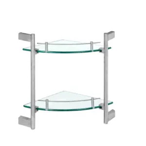 Everstrong double layer glass shelf ST-V0415 stainless steel bathroom shelf