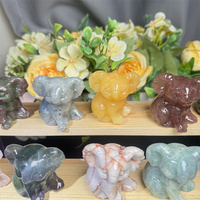 Nouvelle arrivée mélange-matériau cristal naturel artisanat à la main sculpture fraise quartz koala sculpture pour cadeaux de guérison