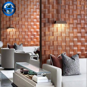 Panneau de revêtement mural 3D à cannelures pour décoration intérieure Panneau sandwich Panneaux de revêtement en bois massif à lamelles - Product Image 6