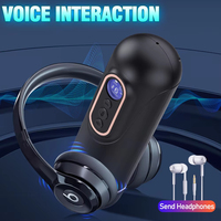 Automatischer Teleskop-Saugmasturbator mit Vibration, Intelligenter Heizung, Sexy Stimme und Kopfhörer - Taschenmuschi Sexspielzeug für Männer