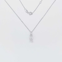 Collier Pendentif Minimaliste en Platine Pt950 avec Diamant de Laboratoire Fantaisie 16 17 18 Pouces pour Femme, Chaînes de Diamants, Breloque Collier Diamant de Laboratoire