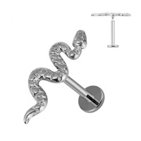 Européen et américain petit serpent lèvre ongle lèvre anneau serpent oreille os ongle 316 acier inoxydable anti-allergie corps piercing bijoux
