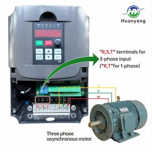 ตัวแปลงความถี่ Hy HuanYang VFD 220V 5.5Kw เฟสเดียวเป็นสามเฟส สำหรับควบคุมความเร็วมอเตอร์ - Product Image 3