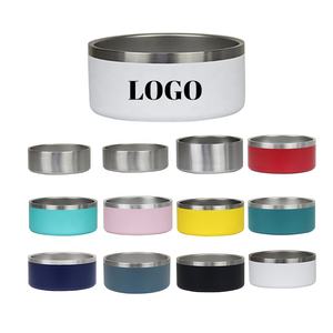 Mangkuk Anjing Grosir Logo Kustom 100oz, Mangkuk Hewan Peliharaan Dinding Ganda Stainless Steel 304, Tempat Makan Hewan Peliharaan Berlapis Bubuk 32oz/64oz - Product Image 1