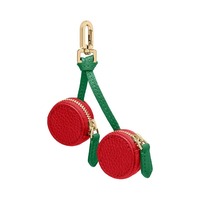 Porte-monnaie mini mignon en forme de fruit, pendentif fait main cerise, fraise, citron, breloques porte-clés en cuir pour décoration de sac fourre-tout