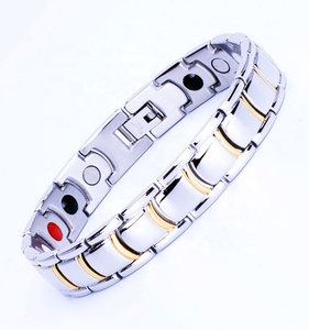 Benutzer definierte Bio Healing Stones Armbänder Paare Magnetischer Edelstahl Fern infrarot Germanium Magnetisches Schmerz linderung armband - Product Image 6