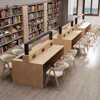 Bureau de lecture minimaliste moderne, table d'étude double face pour salles d'étude, table de bibliothèque avec cloison, personnalisation possible