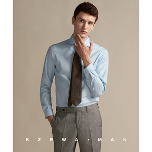 <span class=keywords><strong>Camisa</strong></span> de popelina blanca de manga larga para hombre, corte ajustado, de alta resistencia, doble hilo, fácil cuidado, informal, para otoño, estilo <span class=keywords><strong>italiano</strong></span>. - Product Image 2