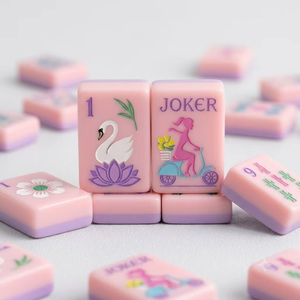 Juego de Mahjong Americano Rosa Premium con Diseños de <span class=keywords><strong>la</strong></span> Torre Eiffel de París y Vespa para una Noche de Juego Familiar Clásica - Product Image 2
