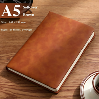 Libreta de Cuero PU A5 con Logotipo Personalizado, Diario de Oficina, 240 Páginas, Tapa Blanda, Minimalista, Material Escolar Ejecutivo