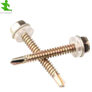 <span class=keywords><strong>Tornillo</strong></span> autoperforante de <span class=keywords><strong>cabeza</strong></span> <span class=keywords><strong>hexagonal</strong></span> galvanizada de metal <span class=keywords><strong>tornillo</strong></span> para techo con arandela de goma - Product Image 3