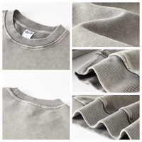 Ensemble de sweat-shirts pour hommes en coton surdimensionné, imprimé en relief, à col montant, à col rond, grande taille, vente en gros personnalisée, automne-hiver