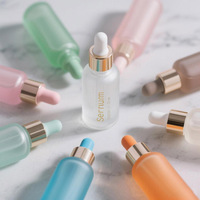 5ml 10ml 15ml 20ml 30ml 50ml 100ml Flacon compte-gouttes en verre à épaulement rond personnalisé avec pipette pour huile essentielle