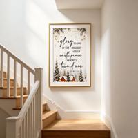 Tableau mural encadré « Sainte Écriture » Léon 2,14, cadre en aluminium doré mat, passe-partout, verre acrylique, citation biblique pour la décoration intérieure