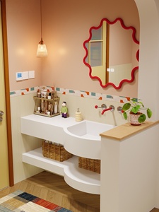 French Cream Wind Corinne Integrated Pot Intelligent Lighting <b>Mirror</b> <b>Wall</b> Hanging Bathroom Cabinet - Product Image 3