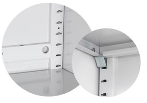 2 Iron Swing Doors Metal Filing Cabinet Steel Office <strong>Cupboard</strong> with 4 Shelves - Product Image 3