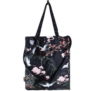 Sac à bandoulière en toile noire personnalisable avec fermeture éclair, sac fourre-tout écologique réutilisable pour un usage quotidien - Product Image 1