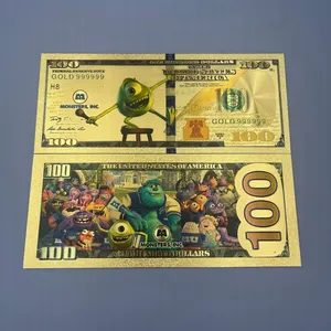 Billete Conmemorativo de Monstruos S.A. Chapado en Oro, Novedad, Billete de 100 USD para Decoración del Hogar y Regalo - Product Image 5