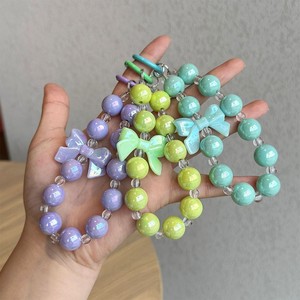 Ciondolo per cellulare in stile coreano con fiocco alla moda, catena, perle, anti-caduta, galvanizzato, con perline, per ragazze - Product Image 1