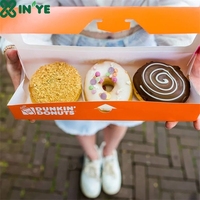 Vente chaude personnalisé imprimé de qualité alimentaire papier Mochi beignets maïs chien gaufre crêpe boîte à biscuits togo avec poignée