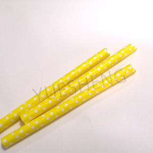 Vendita calda giallo pois 12mm biodegradabile cannucce di carta per bevande calde - Product Image 6