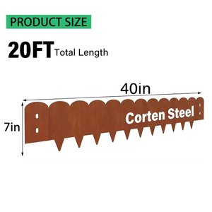 11 Teeth 6PCS Weather Resistant Flower Bed <b>Edging</b> <b>Borders</b> Corten Steel Garden Landscape for Landscaping - Product Image 2