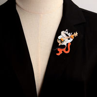Broche créative en acrylique, motif chaton dansant, instrument de musique, guitare, accessoire vestimentaire, cadeau