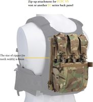 Sac d'extension tactique léger et imperméable avec fermeture éclair sur le panneau dorsal et protection RFID pour gilet MOLLE de chasse et d'airsoft