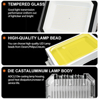 Reflectores LED de Aluminio Ultrafinos KCD, Alta Potencia Luminosa, Impermeables IP65, Control Remoto, 3 Años de Garantía, Iluminación Exterior para Jardín