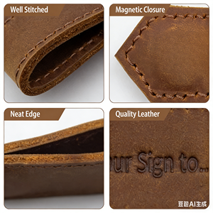 ที่คั่นหนังสือแม่เหล็กหนังวินเทจ สไตล์เรโทร สำหรับสำนักงานและโรงเรียน ที่คั่นหน้าแบบปรับแต่งได้ เหมาะสำหรับเป็นของขวัญและสำหรับชมรมหนังสือ - Product Image 4