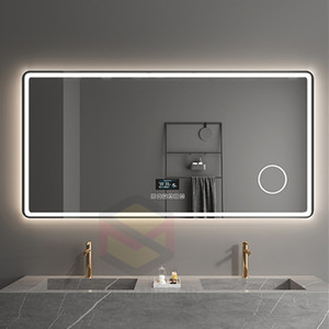 Mobile da bagno a <span class=keywords><strong>specchio</strong></span> a led <span class=keywords><strong>specchio</strong></span> da bagno a led con cornice in alluminio color oro <span class=keywords><strong>50x70</strong></span> - Product Image 1