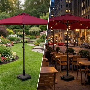 Sombrilla de Patio LED de 2.3m con Energía Solar y 18 Luces, Sombrilla Inclinable con Manivela <span class=keywords><strong>para</strong></span> Jardín, Terraza, Cafetería, Restaurante - Product Image 4