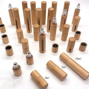 <span class=keywords><strong>Bo</strong></span> Zheng botella de Perfume de aceite de esencia de bola de madera de bambú ecológica hecha a mano 3ml/5ml/10ml capacidad diseño Simple pantalla de seda - Product Image 4