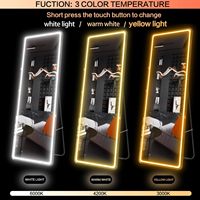 Customized Modern Large Long Full Length Body Led Illuminated Smart Mirror Hotel Bathroom Touch Screen Dressing Wall Mirror