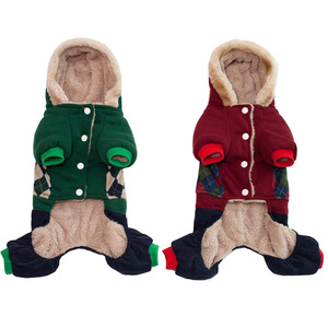 Veste d'hiver pour <span class=keywords><strong>chien</strong></span> en <span class=keywords><strong>polaire</strong></span>, manteau chaud rembourré pour <span class=keywords><strong>chien</strong></span>, style britannique à carreaux, vêtements pour chiots de petite et moyenne taille - Product Image 3