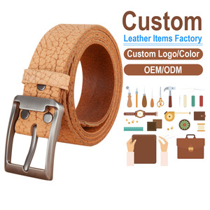 Genuine Leather Buffalo Grain Belt New Arrival Personality Casual Pin Buckle Waist Strap, Authentic Cowhide Fashion <b>Accessory</b> - Product Image 1