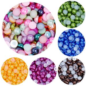 Parches de Perlas de Imitación Multicolores de Fondo Plano Estilo Europeo-Americano, de Venta Caliente, para Ropa y Cabello - Product Image 6