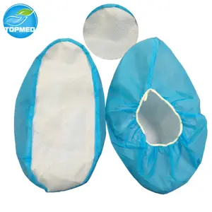 PP material Nonwoven Anti skid shoe covers with white PVC Dots sole