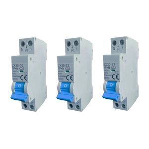 Disjoncteur magnétothermique automatique Gloca Jx30 1P+N C32 32A 250V sur rail DIN pour protection électrique - Product Image 1