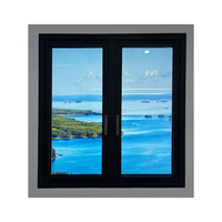 Ventanas Abatibles de Tres Paneles de Aleación de Aluminio, Vidrio Templado, Malla de Acero Inoxidable, Función Moderna a Prueba de Viento, Uso Doméstico, Energy Star