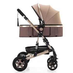 Yüksek kalite yüksek görünüm bebek bebek arabası 3 in 1 seyahat sistemi katlanır pousette bebe pram walker yürüyor puset
