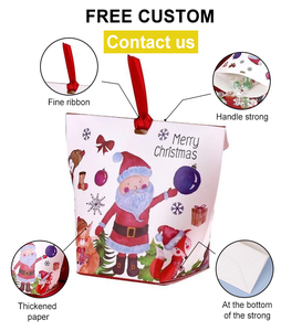Tùy Chỉnh Bán Buôn Màu Đỏ Mini Nhỏ Đám Cưới Giáng Sinh Sinh Nhật Cảm Ơn Bạn Đảng Kẹo Trẻ Em Quà Tặng Túi Giấy Với Bow Quan hệ - Product Image 2
