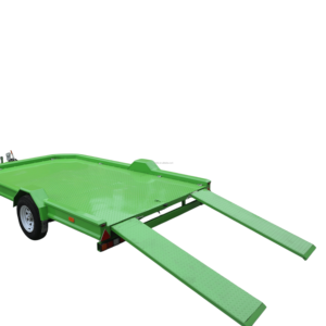 Remolque de Eje Central Personalizable, Remolque de Plataforma Verde con Ruedas de Aleación de Aluminio - Product Image 2